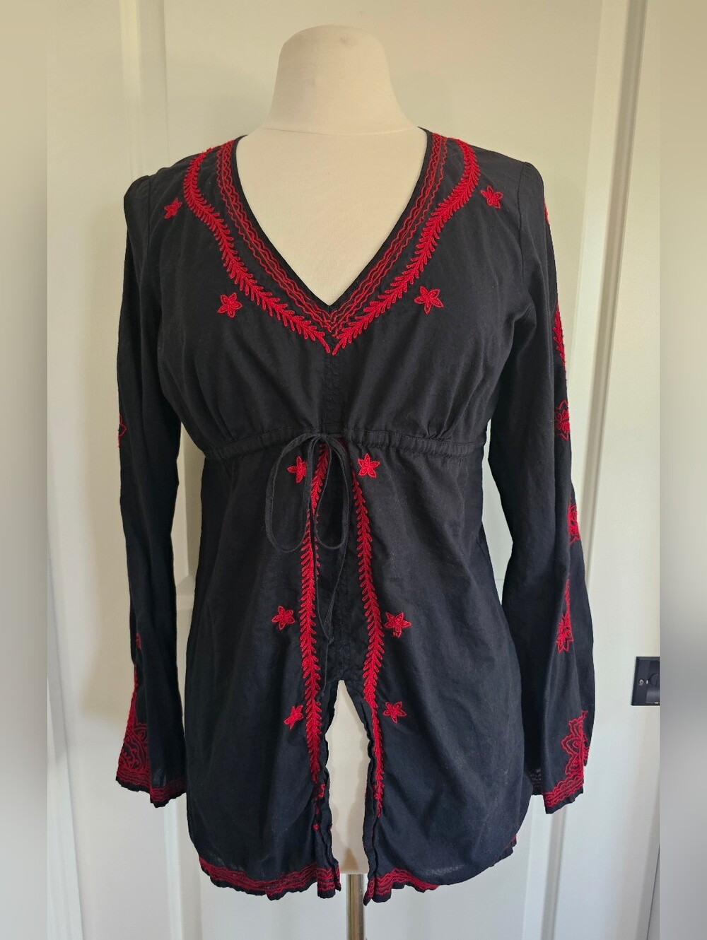 Vintage LUCKY BRAND Embroidered Tunic Top Sz L